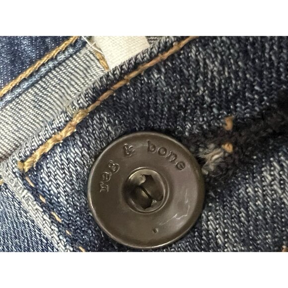 RAG & BONE Women Distressed Jeans 27 THE DRE BOYFRIEND Low Rise Blue - Picture 6 of 16